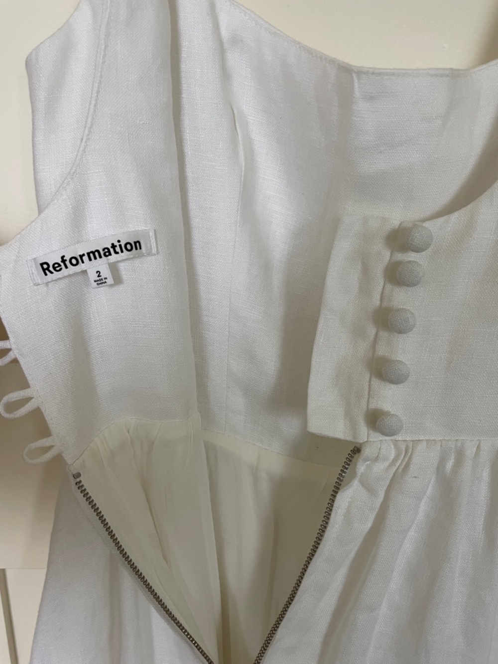 White Linen Tank-Style Midi Dress - Picture 6 of 6